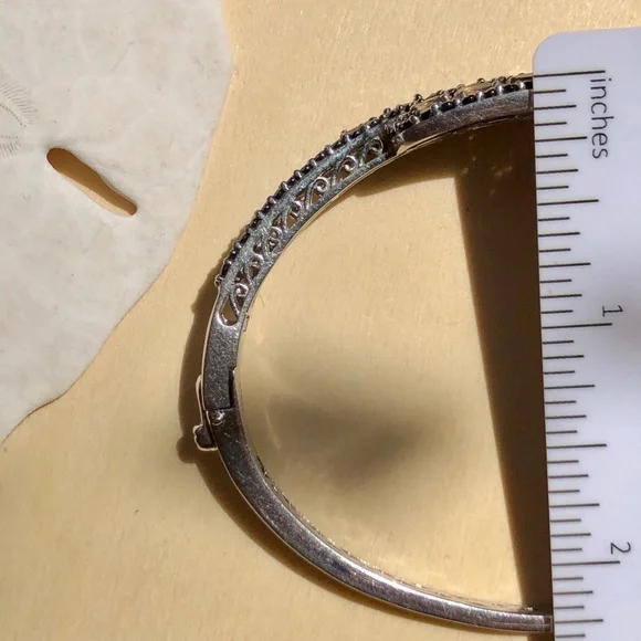 Sterling Andalusite and Black Spinel Clip On Bangle - Picture 10 of 12
